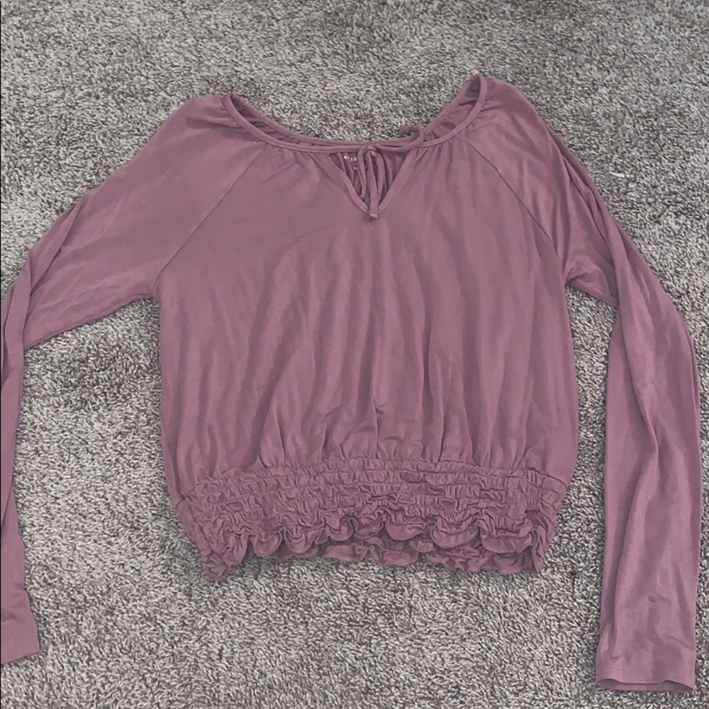 american eagle purple/pink long sleeve top